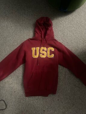 Heritage Maroon Crewneck Hoodie with Yellow USC Lettering